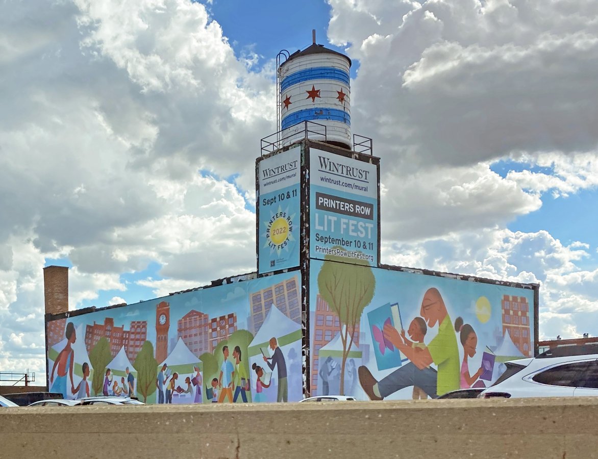 2022 Printer's Row Lit Fest Wintrust Mural Studio Lynd